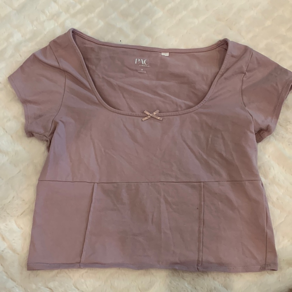 Purple Babydoll Crop Top